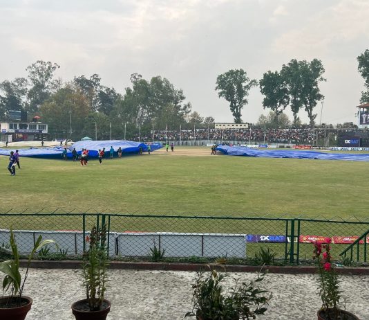 बर्षाले नेपाल र कुवेतको खेल रोकियो